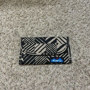 Kavu Big Spender Tri-Fold Wallet “Psychedelic Trip” Canvas Travel Outdoor  Black